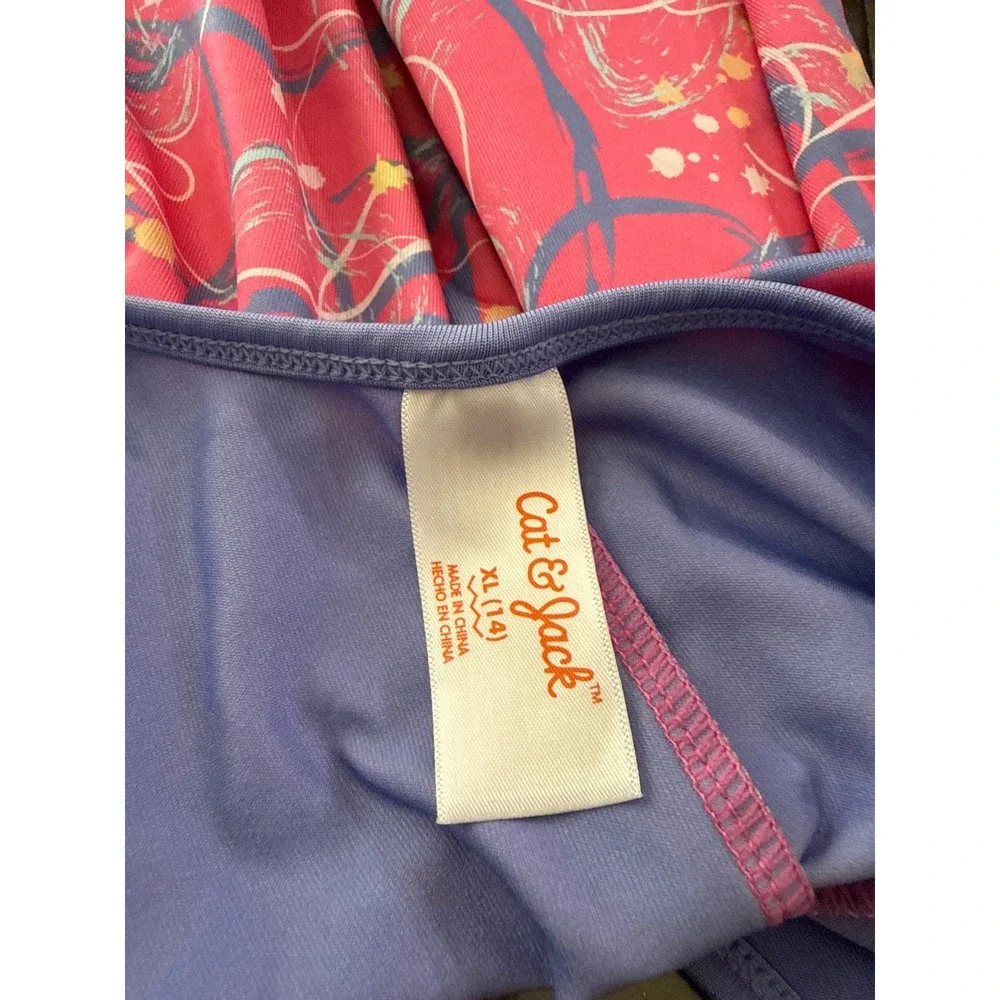 Cat & Jack Kids Girls Leotard Gymnastics Dance‎ Outfit Size XL 14 Pink Blue